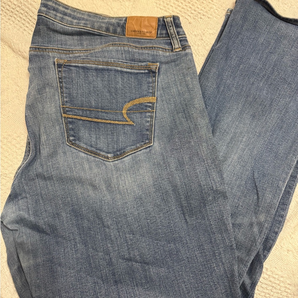 American Eagle Outfitters Light Blue Straight Leg Jeans